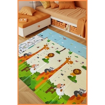 Safari Walk Çift Taraflı Katlanabilir Oyun Halısı Ve Matı Premium Seri Taşıma Çantalı-200x180
