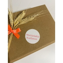 Mutlulukla Kullanın Kırmızı Yazı Yuvarlak Yapışkanlı Etiket 4x4 Cm 120 Adet