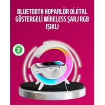 Mey İthalat Kablosuz Şarjlı Led Masa Lambası Çalar Saat Ve Beyaz Gürültü Özellikli