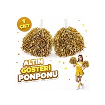 1 Çift 2 Adet Altın Renk 23 Nisan 19 Mayıs 29 Ekim Okul Gösteri Ponponları Ekstra Dolgun