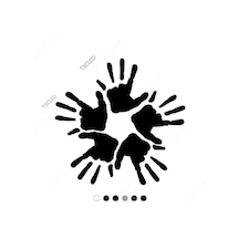 Beş El Ile Oluşturulmuş El Izi Sticker 17Cm