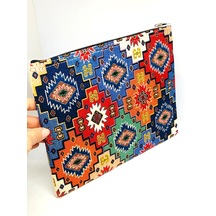 Goblen Dokuma Kilim Desenli Portföy Çanta Goblen Çanta El Çantası