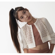 Kız Dantelli Hırka 24ynk36343 Ekru