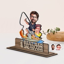 Bk Gift Kişiye Özel 3d Kabartma İsimli Baba-oğul Karikatürlü Ahşap Biblo-11, Babaya Hediye, Babalar Günü Hediyeleri Kobitmeyen138210 Bk Gift