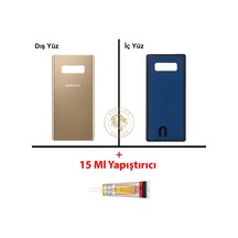 Samsung Uyumlu Note 8 Gold Arka Pil Kapağı Batarya Kapağı Lazer Kesim + B-7000 Yapıştırıcı Çok Renkli