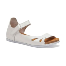 Comfortfusse Daisy - Kadın Ortopedik Hakiki Deri Sandalet Beyaz