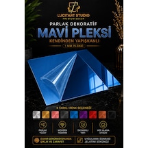 10 Adet 1mm Dekoratif Mavi Gümüş Pleksi - 10x10, 15x15, 20x20, 25x25, 30x30, 35x35, 40x40 Cm Kendinden Yapışkanlı Duvar Dekorasyonu Ürünü Pleksi Ayna Beklentisiyle Almayınız
