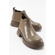 Luvishoes Cafune Koyu Bej Rugan Kadın Bot Koyu Bej