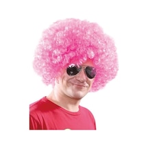 Açık Pembe Renk Kıvırcık Afro Bonus  Peruk