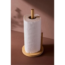 Bambu Yuvarlak Kağıt Havluluk 14 Cm Pratik Kullanım Ergonomik Mutfak Havluluğu Kahverengı Kahverengi