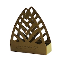 Dolıty Retro Metal Brülör Çerçeve Rafı Açık Patios Altın Altın