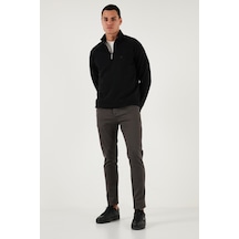 Buratti Streç Pamuklu Slim Fit Normal Bel Dar Paça Jeans Erkek Kot Pantolon 1115C24Napoli Füme