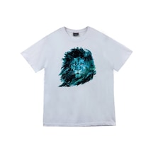 Stoned&Fame Aslan Baskılı T-shirt Beyaz
