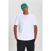 Ac&Co / Altınyıldız Classics Erkek Beyaz %100 Pamuk Modern Fit Normal Kesim Bisiklet Yaka Tişört Beyaz