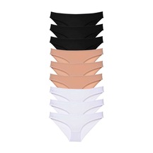 9 Adet Süper Eko Set Likralı Kadın Slip Külot Siyah Ten Beyaz Standart
