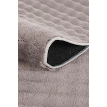 Villadia Home Textile Antrasit Yumuşak Bubble Puffy Post Kaymaz Taban Peluş Halı Yolluk Yıkanabilir Oturma Salon Koridor Çocuk Yatak Mutfak Odası
