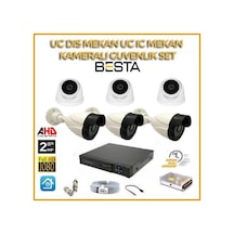 2mp 1080p 3 Dış Mekan 3 İç Mekan Kameralı Ahd Güvenlik Seti