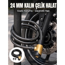 Mey İthalat Güçlü Çelik Halat Yapısıyla Motosiklet, Bisiklet Ve Scooter İçin Güvenli Kilit Diğer
