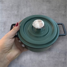 14 Cm Mini Döküm Teflon Tencere Yeşil