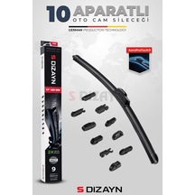 S-dizayn 10 Aparatlı Oto Cam Sileceği 55 Cm 22 İnç Universal A+ Kalite