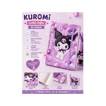 Kuromi Figürlü Lastikli Sert Kapak Defter Çizgili 80 Yaprak Çok Renkli Çok Renkli