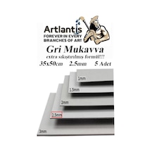 Mukavva Gri 2.5 mm 35x50 cm 5 Adet Sert Karton Ekstra Sıkıştırılmış 35*50 Mukavva Gri Renkli 5 Adet