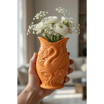 Kuğu Desenli Dekoratif Vazo 15 Cm 3d Baskılı Mat Dokulu Şık Masa Ve Raf Dekoru Turuncu Kuğu Desenli Dekoratif Vazo 15 Cm 3d Baskılı Mat Dokulu Şık Masa Ve Raf Dekoru Turuncu