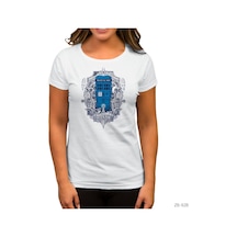 Doctor Who Badge Beyaz Kadın Tişört
