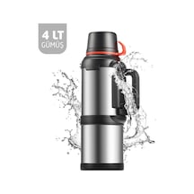 Kampcı Paslanmaz Çelik Termos 4 Litre 48 Saat Sıcak-soğuk Silver 9009 Gümüş