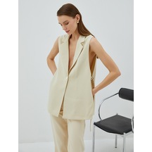 Koton Blazer Yelek Tek Düğmeli Arkası Kuşaklı Taş 3sak20006uw 3SAK20006UW080 Taş