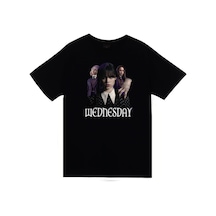 Wednesday Dizi Baskılı Unisex %100 Pamuk Siyah T-shirt SIYAH