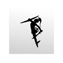 Folyo Sticker Savaşçı Kadın 200cm Uzunluk Siyah