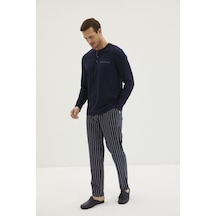 Kiğılı 3'lü Klasik Patlı Çizgili Triko Roblu Pijama Takımı 001 Kiğılı 3'lü Klasik Patlı Çizgili Triko Roblu Pijama Takımı 001