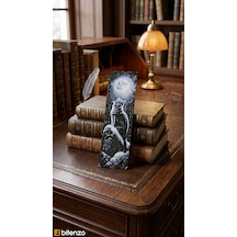 Dolunay Altında Kedi Tasarım Kabartma Dokulu Kitap Ayracı - Gece Manzaralı Şık Kitap Aksesuarı