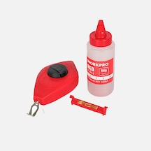 Workpro Wp329019 Çizim İpi Seti 115gr Kırmızı Çizim İpi Boyası + Mini Su Terazisi + 30m Çizim İpi 4