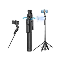 C17 Tripod 360 Otomatik Rotasyon Çekim Quadrapod Profesyonel Selfie Çubuğu Aı Yüz Takibi 163cm