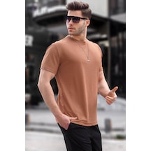 Madmext Kahverengi Regular Fit Basic Erkek Tişört 6069 Kahverengi