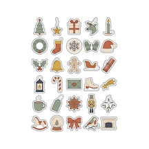 30 Adet Minimalist Yeni Yıl Sticker Seti - Laptop Ajanda Scrapbook İçin Çok Renkli