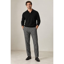 Alexandergardi Dokulu Slim Fit Kumaş Pantolon Koyu Gri