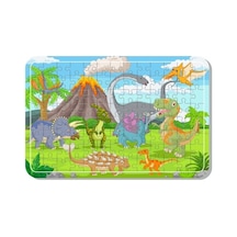 Lipyos Sevimli Hayvanlar Dinazorlar A3 104 Parça Puzzle, Oyuncak, Yapboz A3 1553 Standart
