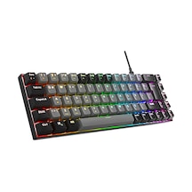 Acer Emachines Eak68 Gri/siyah Usb Rgb Backlight Red Swıtch Mekanik Q 68 Tuşlu Mini Gaming Oyuncu Klavyesi