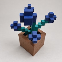 Piksel Orkide Biblo - 3d Baskı, Minecraft Esintili Mavi