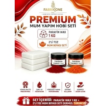 Premium Mum Yapım Hobi Seti - Parafin Wax 1 Kg - 2'li Toz Mum Boyası Seti - Kırmızı, Turuncu Bkfabpw1kg2kt Karışık