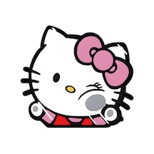 Hello Kitty Sticker 13,5x12 Cm Su Geçirmez Yüksek Çözünürlüklü Araba Laptop Oto Motor Kask Sticker