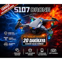 S107 Katlanabilir 4k Hd 2 Kameralı Fpv Canlı Görüntü 2 Bataryalı Ve Taşıma Çantalı Drone