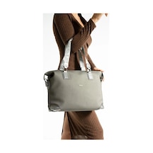 Just Polo Jp Polo Kadın Orijinal Büyük Boy El & Omuz Çantası Shopper Ebat : 33 X 40 Cm Gri