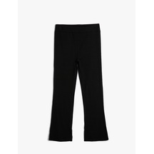 Koton Basic İspanyol Paça Pantolon Pamuklu Beli Lastikli Siyah 4skg40028ak Siyah