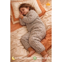 Babyhola 2.5 Tog Yorgan Gerektirmeyen Kalın Elyaf Dolgulu Çocuk Uyku Tulumu Pamuk Astarlı Unisex 6020 Açık Kahve