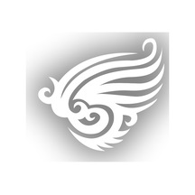 Kanat Tribal Sticker 17x17 Cm Beyaz