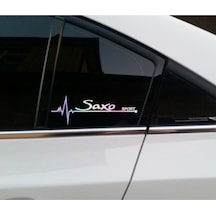 Citroen Saxo Yan Cam Sticker Oto Kapı 20 Cm X 7 Cm Renkli